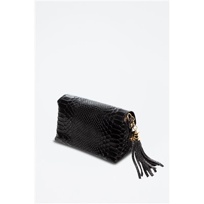 Bandolera de piel Negro y dorado - Firenze Artegiani