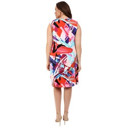 Plus Size Paint Splash Drape Neck Shift