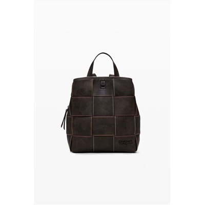 Mochila trenzada efecto piel mini