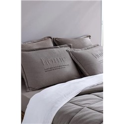 Bobigny Çift Kişilik Pamuklu SuperSoft Comforter Set - Antrasit