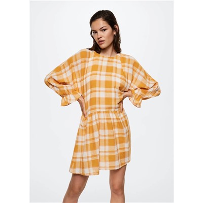 Vestido algodón cuadros -  Mujer | MANGO OUTLET España