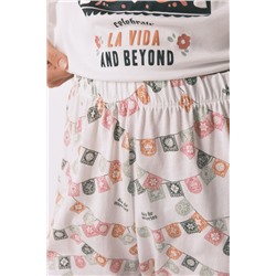 Pijama largo 100% algodón "Día de muertos" marfil