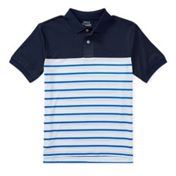 BOYS 8-20 Striped Performance Lisle Polo