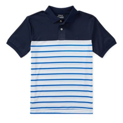 BOYS 8-20 Striped Performance Lisle Polo