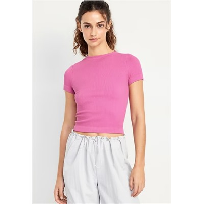 Fitted Seamless Ribbed T-Shirt