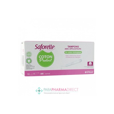 Saforelle Coton Protect Tampons avec Applicateurs Normal x16