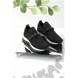 Bambi Siyah Triko Kadın Sneaker K01673050882