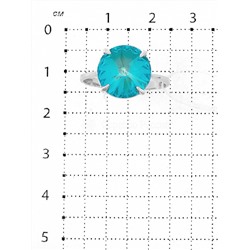 Кольцо из серебра с кристаллом Swarovski Шелковистый шалфей родированное 925 пробы кл-002-001L147D