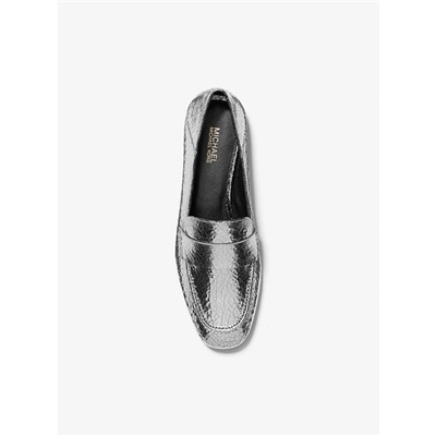 MICHAEL MICHAEL KORS Emory Crackled Metallic Leather Loafer