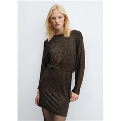 Vestido corto brillante cintura elástica