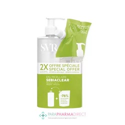 SVR Sebiaclear - Eau Micellaire Purifiante et Nettoyante 400ml + Eco Recharge 400ml