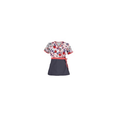 UA Signature Circle White Mock Wrap Scrub Top