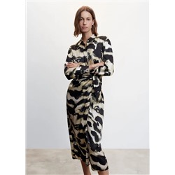 Vestido satinado estampado  -  Mujer | MANGO OUTLET España