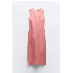 LINEN BLEND MIDI DRESS