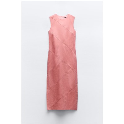 LINEN BLEND MIDI DRESS