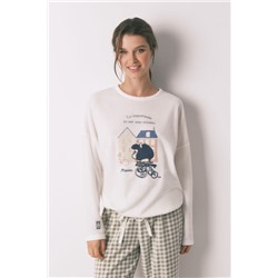Pijama largo polar Mafalda cuadros vichy