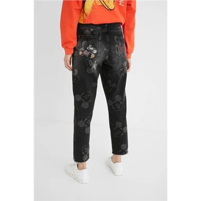 Pantalón vaquero boyfriend Mickey Mouse
