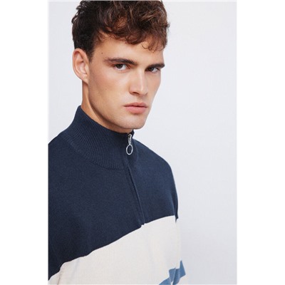 Jersey cremallera bloque color