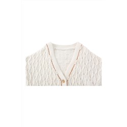 Cárdigan de lana, mohair y alpaca Blanco