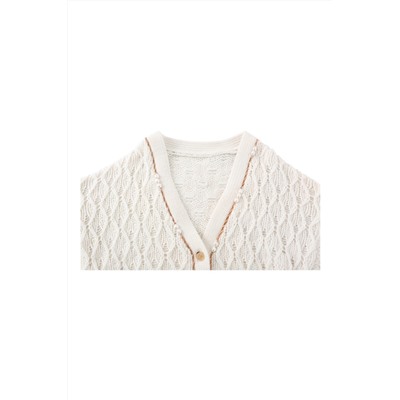 Cárdigan de lana, mohair y alpaca Blanco