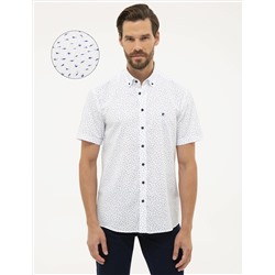 Lacivert Regular Fit Kısa Kollu Gömlek
