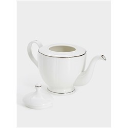 Чайник заварочный, 1,1 л, фарфор F, белый, с серебристым кантом, Lotus silver