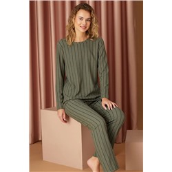 Siyah İnci Krinkıl Kumaş Likralı Pijama Takım 22260652