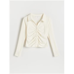 Bluse mit gesprenkelter Textur