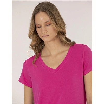 Pembe Comfort Fit Basic Tişört