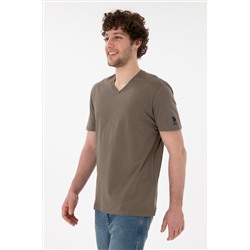 Erkek Regular Fit  V Yaka Vizon Basic Tişört