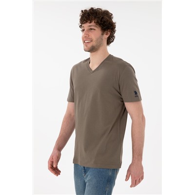 Erkek Regular Fit  V Yaka Vizon Basic Tişört