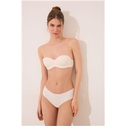 Braga ancha brasileña microfibra y encaje crema