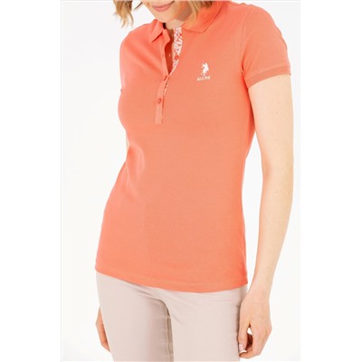 Kadın Somon Basic Polo Yaka Tişört