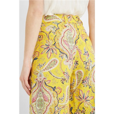 Pantalón culotte cropped paisley