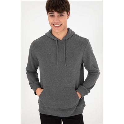 Erkek Antrasit Melanj Basic Sweatshirt