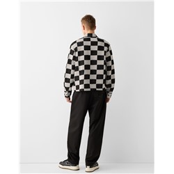 Long sleeve checkered print shirt