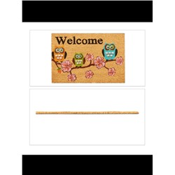Fußmatte "Welcome Eulen" in Natur - (L)60 x (B)40 cm