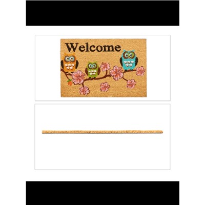 Fußmatte "Welcome Eulen" in Natur - (L)60 x (B)40 cm