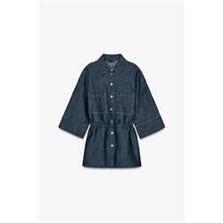 LINEN SHIRT WITH DRAWSTRING WAIST
