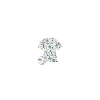 UA Earth Day White Print Scrub Top
