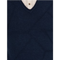 Lacivert Slim Fit V Yaka Triko Kazak