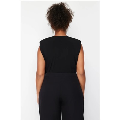 Siyah Taş Detaylı Örme Body TBBSS24CS00000
