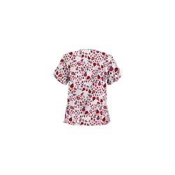 UA Lady Bug Oasis White V-Neck Print Scrub Top