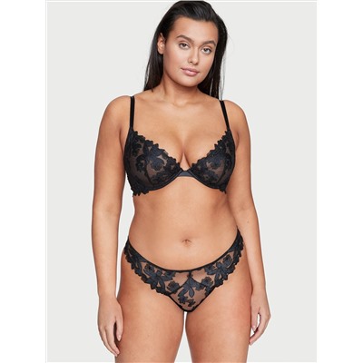VERY SEXY Ziggy Glam Floral Embroidery Unlined Demi Bra