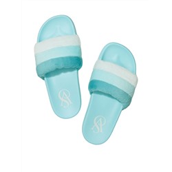 VICTORIA'S SECRET Striped Faux Fur Slides