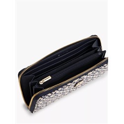 Jacquard Monogram Logo Large Zip Wallet