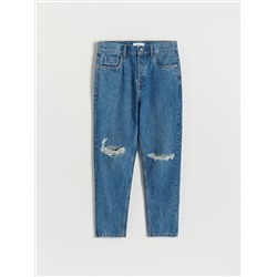 Jeans im Carrot-Fit in Used-Optik