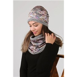 HAMUR Gri Kadın Bere Ve Boyunluk 2li Set Takım Tricot Bb-093 E76DG01516HM