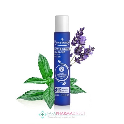 Puressentiel Maux de Tête Roller aux 9 Huiles Essentielles 10 ml