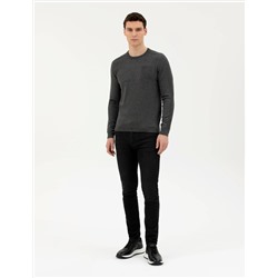 Koyu Gri Slim Fit Kazak